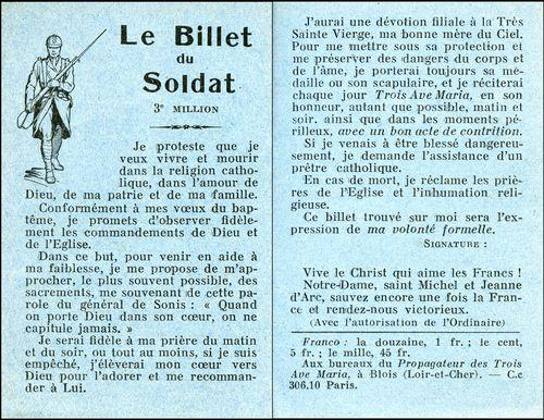 Iconographie - Le billet du soldat