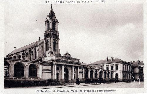 Iconographie - L'Hôtel-Dieu et l'école de médecine avant le bombardement