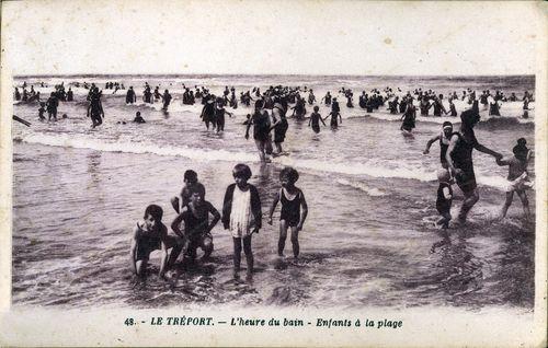 Iconographie - L'heure du bain - Enfants à la plage