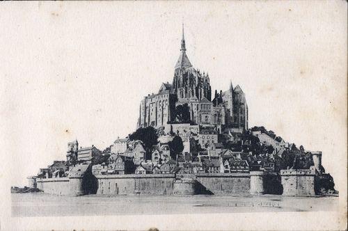 Iconographie - Abbaye du Mont Saint-Michel - Vue générale - Face Est