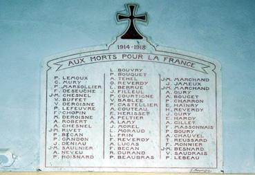 Iconographie - La plaque Aux Morts pour la France dans l'église