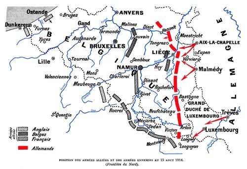 Iconographie - Position des armées alliées et des armées ennemies