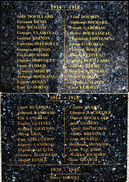 Iconographie - Plaques sur le monument aux Morts pour la France