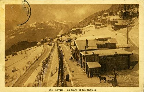 Iconographie - Leysin - La gare et les chalets