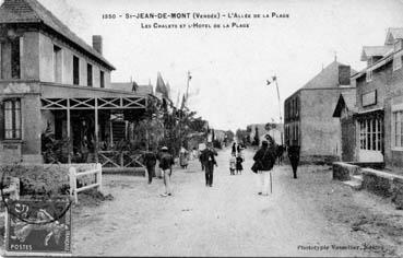 Iconographie - L'allée de la plage - Les chalets et l'Hôtel de La Plage