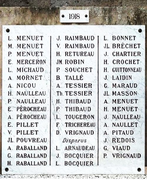 Iconographie - Plaque des Morts de 1918