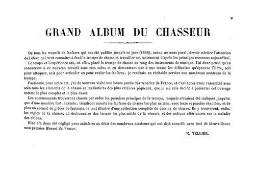 Partition - Grand Album du chasseur - Présentation par N. Tellier