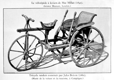 Iconographie - Tricycle tandem construit par Jules Boison (1860)