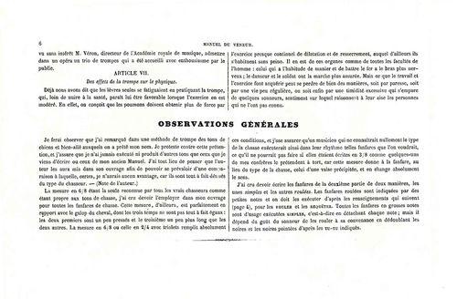 Partition - Album du chasseur - Avant-propos - Article VII - Observations générales