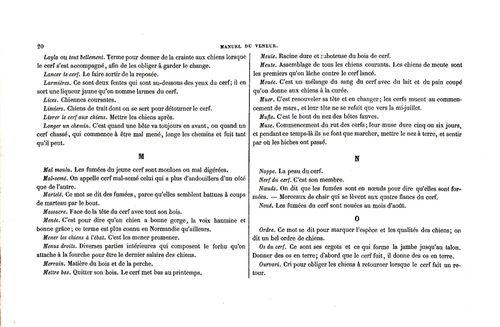 Partition - Dictionnaire des expressions les plus usitées dans la chasse au cerf - L2sur2 - M - N - O
