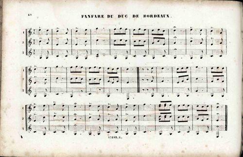Partition - Fanfare du Duc de Bordeaux