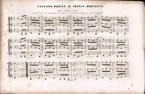 Partition - Fanfare dédiée au Prince Borghèse 1sur2