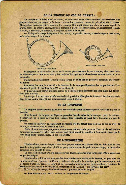 Partition - De la trompe ou cor de chasse - De la propreté - De l'embouchure