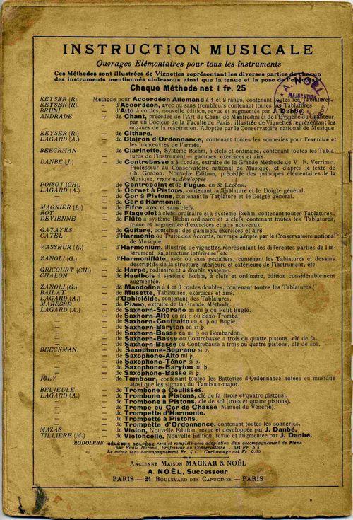 Partition - 3 de couverture vierge et 4 avec Instructions musicales (répertoire de méthodes instrumentales)