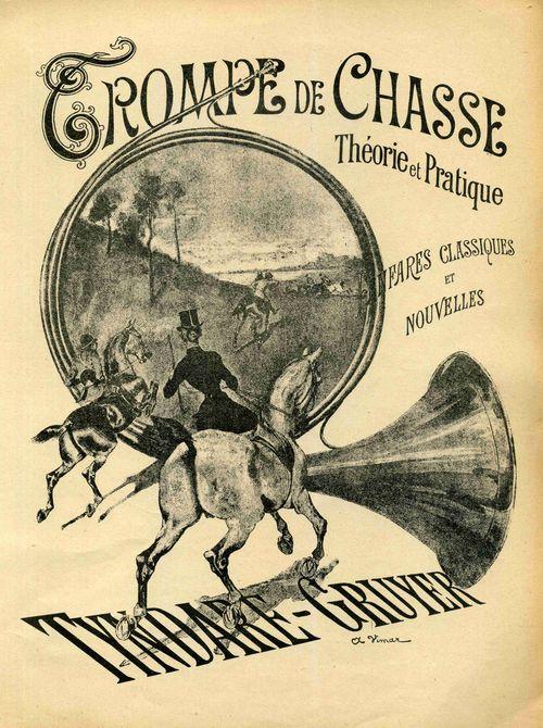 Partition - Gravure de A. Vimar - Trompe de chasse - Théorie et pratique -Fanfares classiques et nouvelles - Tyndare-Gruyer - Verso 