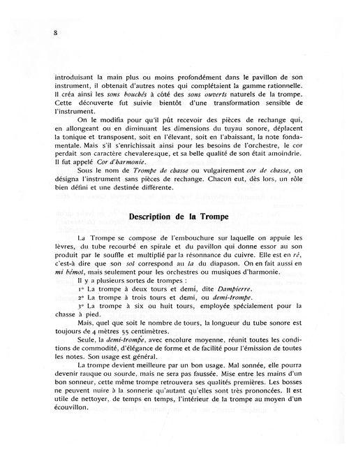 Partition - Historique de la trompe 2sur2 - Description de la trompe