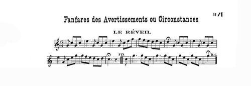 Partition - Fanfares des avertissements ou circonstances - Réveil (Le)