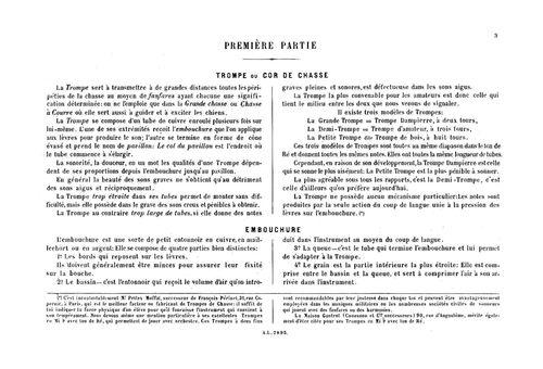 Partition - Première partie - Trompe er cor de chasse - Embouchure