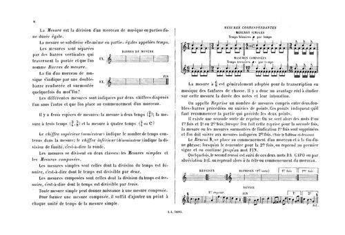 Partition - Principes de musique pour la trompe de chasse - 3sur7 - Mesures correspondantes - Mesures simples et composées