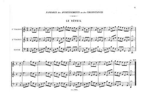Partition - Réveil (Le) - Fanfares d'avertissement ou de circonstances