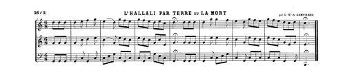 Partition - Hallali par terre (L') ou la mort