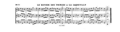 Partition - Retour des princes (Le) ou la Darquevilly - La rentrée au château