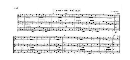 Partition - Adieu des maîtres (L')
