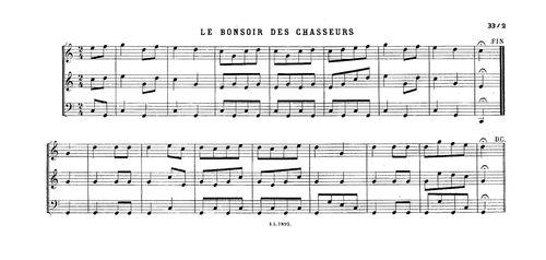 Partition - Bonsoir des chasseurs (Le)