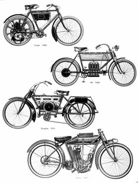 Iconographie - Divers types de motocyclettes