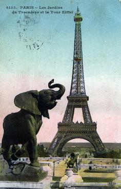 Iconographie - Les jardins du Trocadéro et la tour Eiffel
