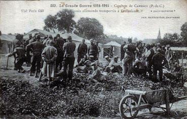 Iconographie - Combats de Carency - Blessés allemands transportés à l'ambulance