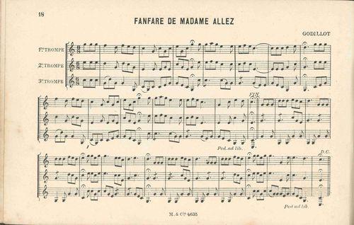 Partition - Allez (fanfare de Madame)