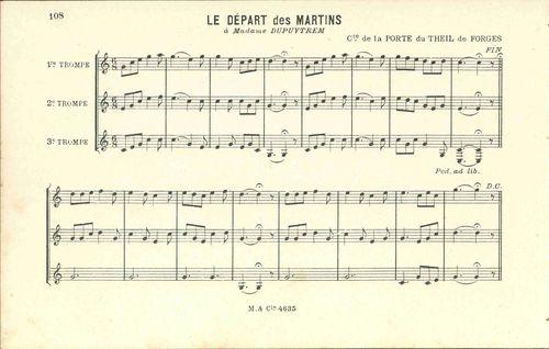 Partition - Départ des Martins (le)