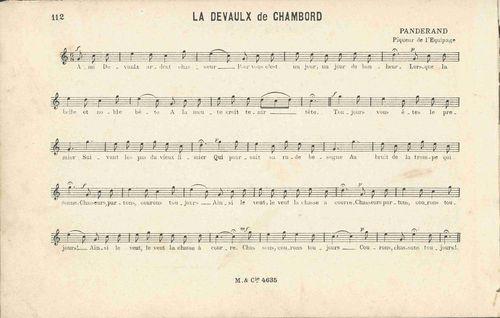 Partition - Devaulx de Chambord (la) Musique et paroles