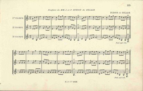Partition - Dubois de Belair (Fanfare de MM. J. et P)