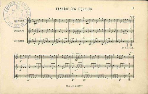 Partition - Fanfare des Piqueurs