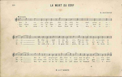 Partition - Mort du Cerf (la) Musique et paroles