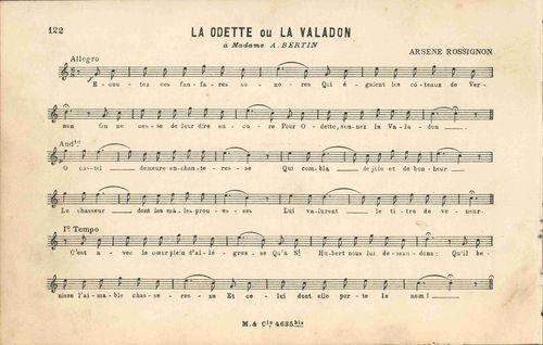 Partition - Odette (la) ou la Valadon Musique et paroles