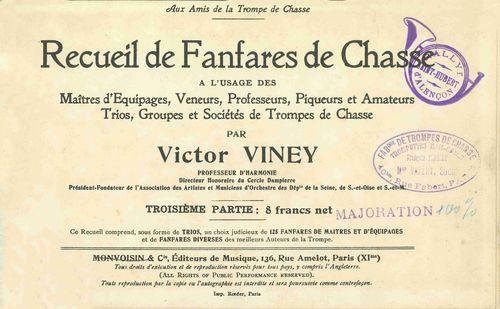 Partition - Recueil de fanfares de Maîtres et d'Équipages à l'usage des Maîtres d'Équipages, Veneurs, Professeurs, Piqueurs et amateurs, Trios, Groupes et Sociétés de Trompes de Chasse - 3e partie