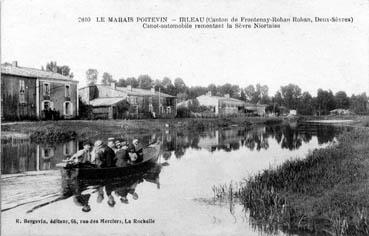 Iconographie - Canot-automobile remontant la Sèvre Niortaise