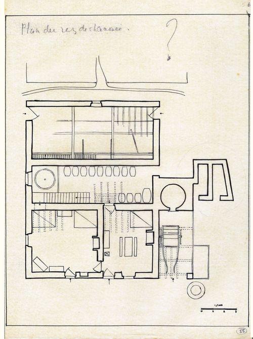 Iconographie - Bâtiments de M. Pairault - Plan du rez-de-chaussée, n°5, selon Jean Bossu