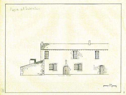 Iconographie - Bâtiments de M. Pairault - Façade de l'habitation, n°10, selon Jean Bossu