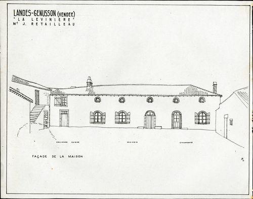 Iconographie - La Lévinière, façace de la maison, selon Jean Bossu