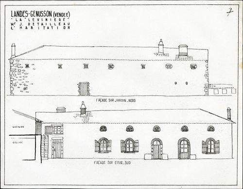 Iconographie - La Lévinière, l'habitation, selon Jean Bossu