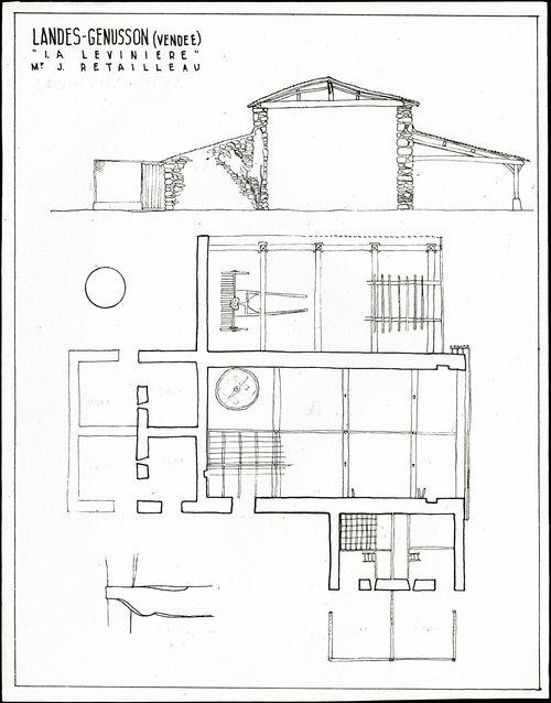 Iconographie - La Lévinière, le grange-étable, selon Jean Bossu