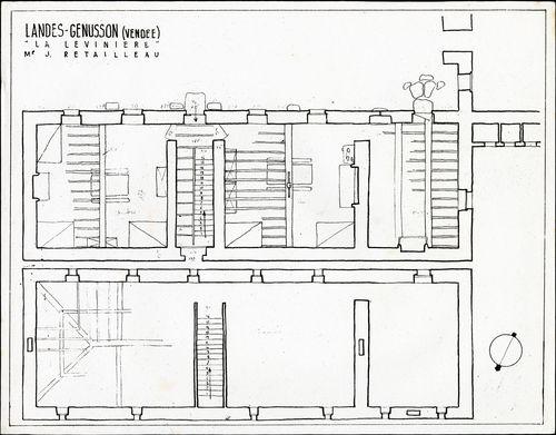 Iconographie - La Lévinière, logement, selon Jean Bossu