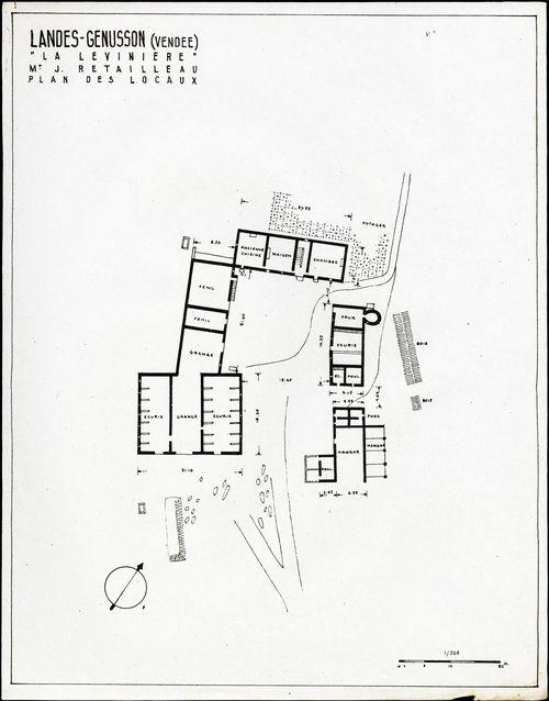 Iconographie - La Lévinière, plan des locaux, selon Jean Bossu