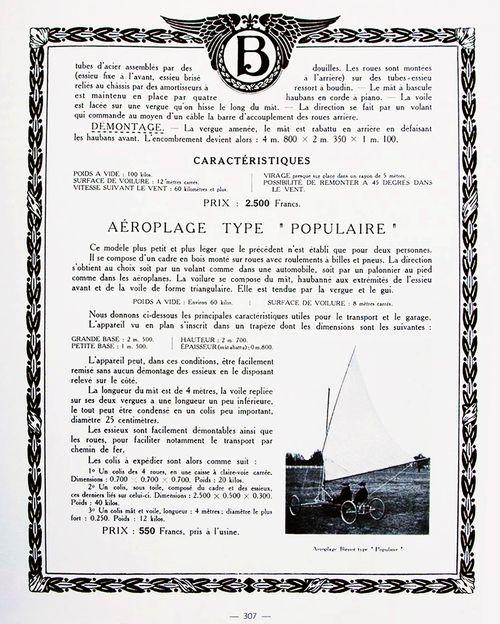 Iconographie - Fiche technique Aéroplage type populaire