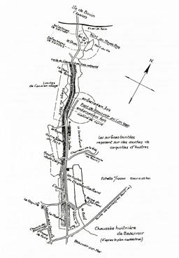 Iconographie - La chaussée huîtrière d'après le plan cadastral