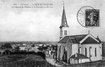 Iconographie - Le chevet de l'église et le panorama du Gué